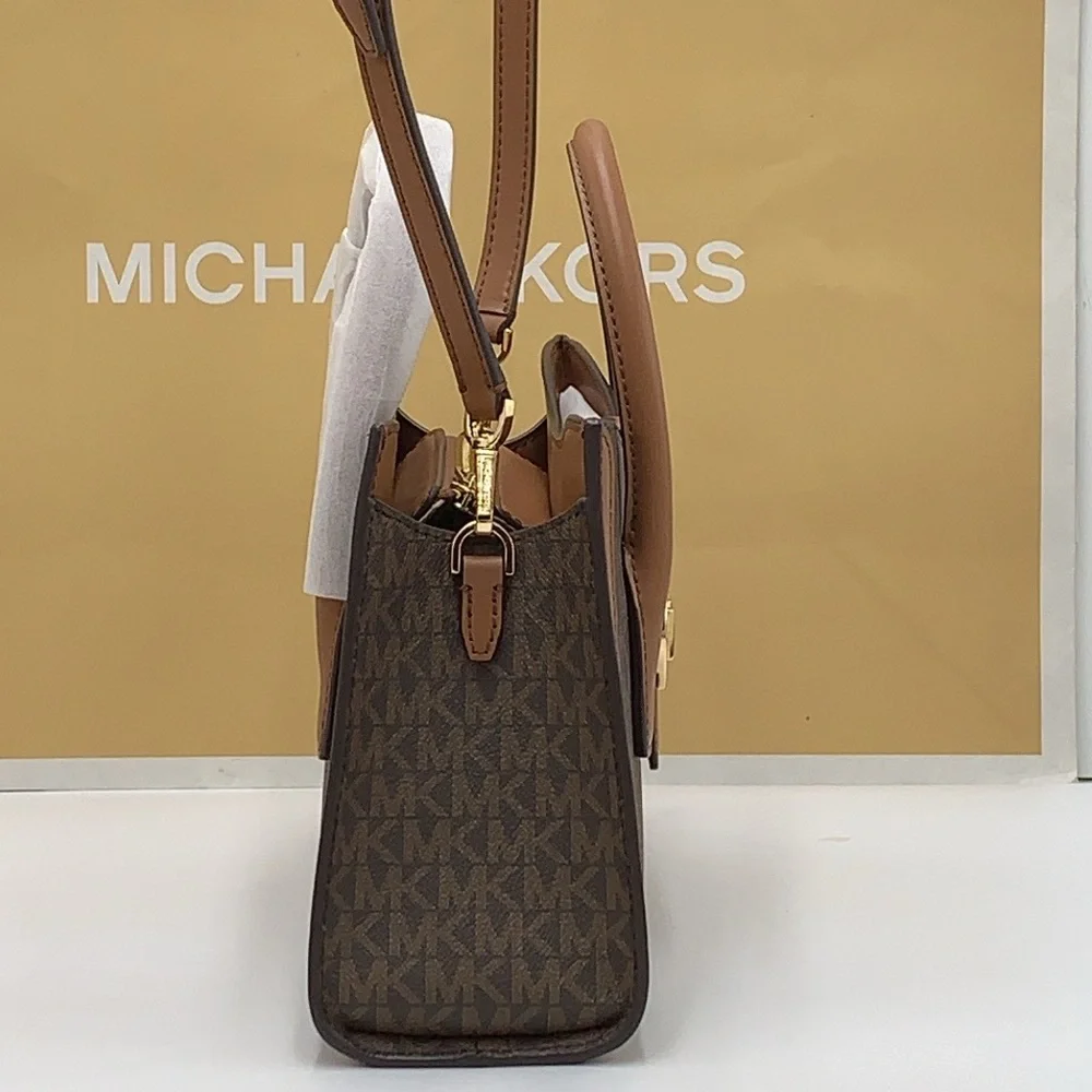 MICHAEL KORS Gabby Small Logo Satchel Crossbody COLOR BROWN NWT